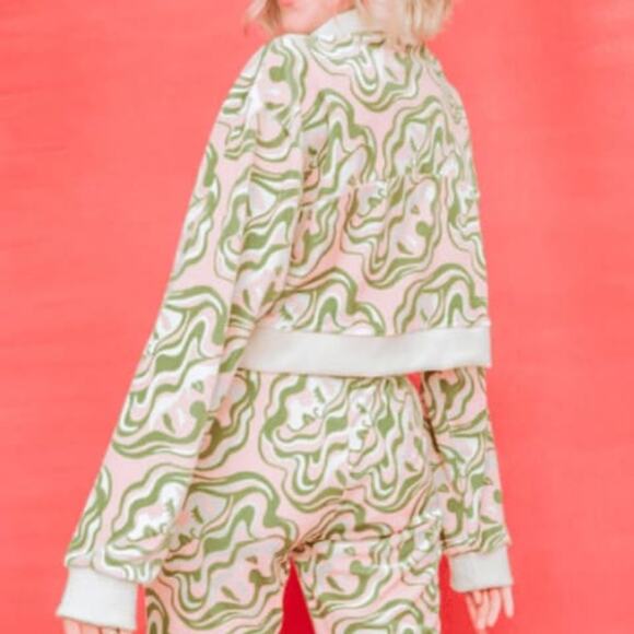 Dazey La Reflect Woman Figure Velour Half Zip Cropped Track Top L - Picture 3 of 11